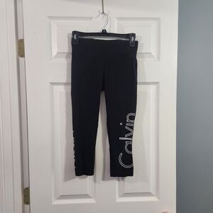 Calvin Klein Women's Black Logo Capri Leggings